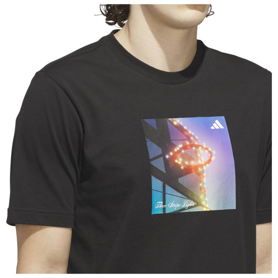 Adidas Ανδρική κοντομάνικη μπλούζα 3-Stripes Lights Hoops Graphic Tee